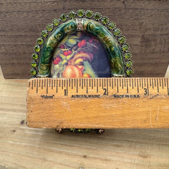 JAY STRONGWATER small oval frame ENAMEL Green SWAROVSKI CRYSTALS - Picture 11 of 12